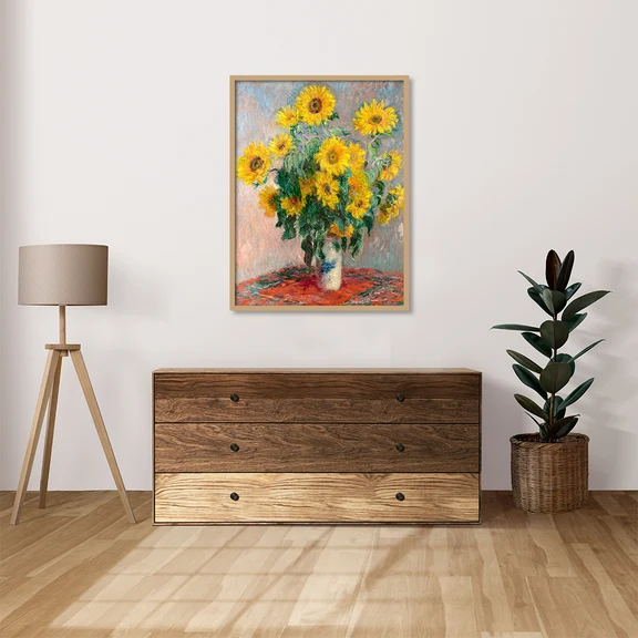 Bouquet of Sunflowers by Claude Monet Famous Painting Artwork Canvas Print view 5