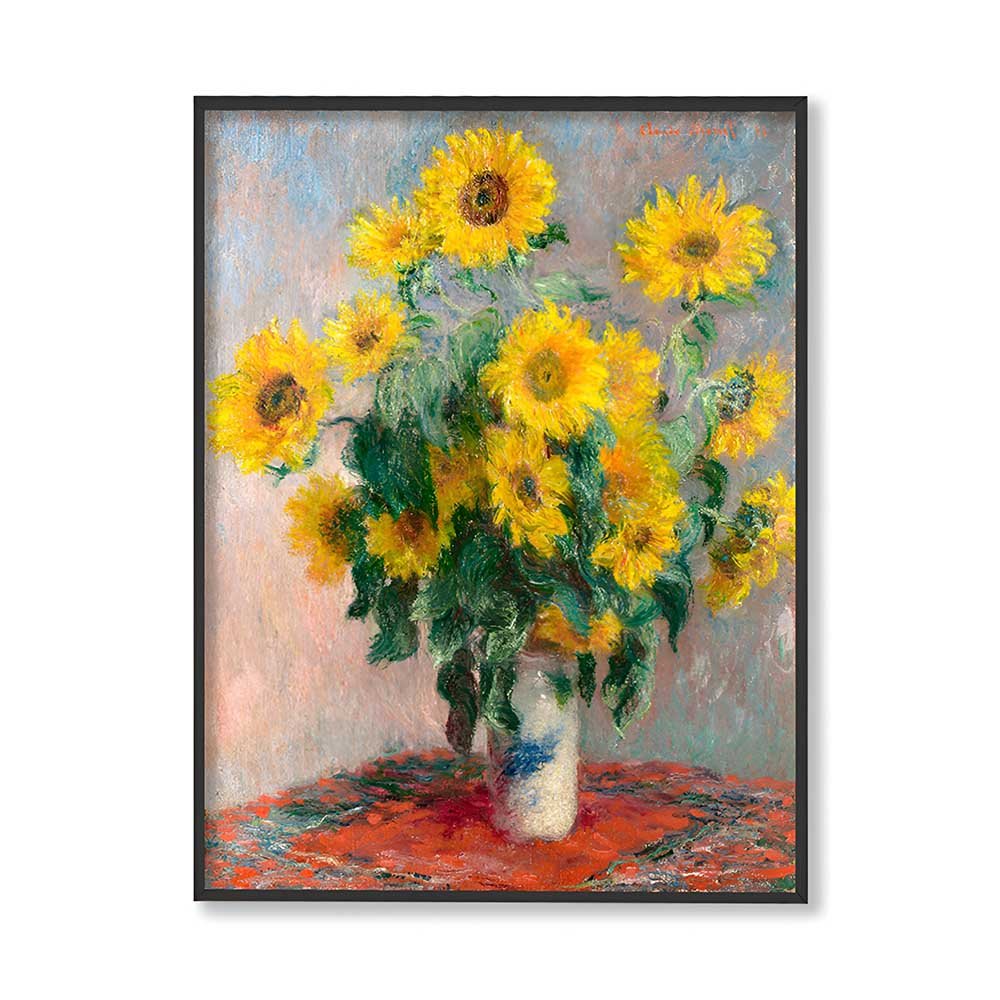 Bouquet of Sunflowers by Claude Monet Famous Painting Artwork Canvas Print view 4